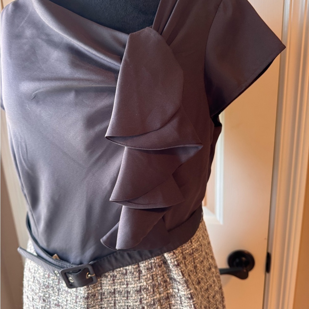 Merona Elegant Brown and Cream Tweed Women's dress Size 12 - Picture 7 of 10